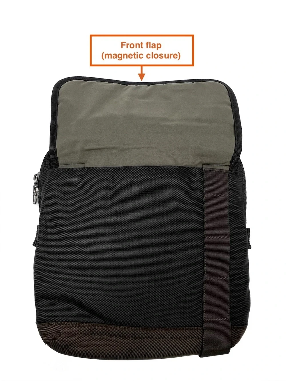 Tumi Eastern Zip Top Flap Crossbody Hickory Brown Nylon Messenger Bag Like New